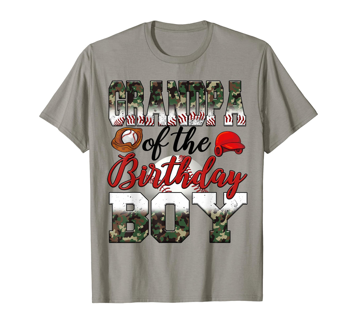 Grandpa Birthday Baseball Birthday Theme T-Shirt - Trendy Graphic Men Women
