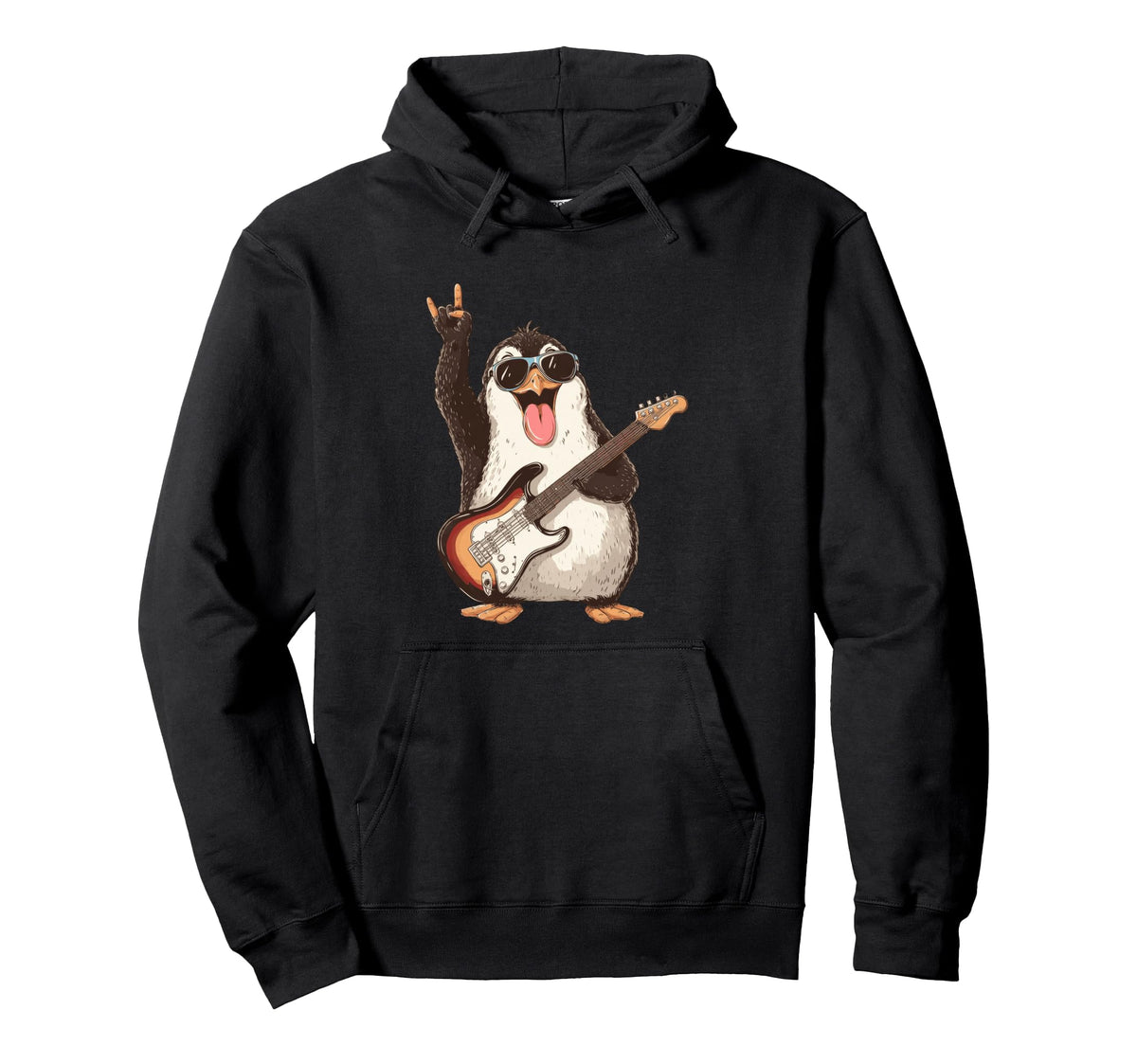 Rockstar Penguin Sunglasses Electric Hoodie - Streetwear Style for Adults
