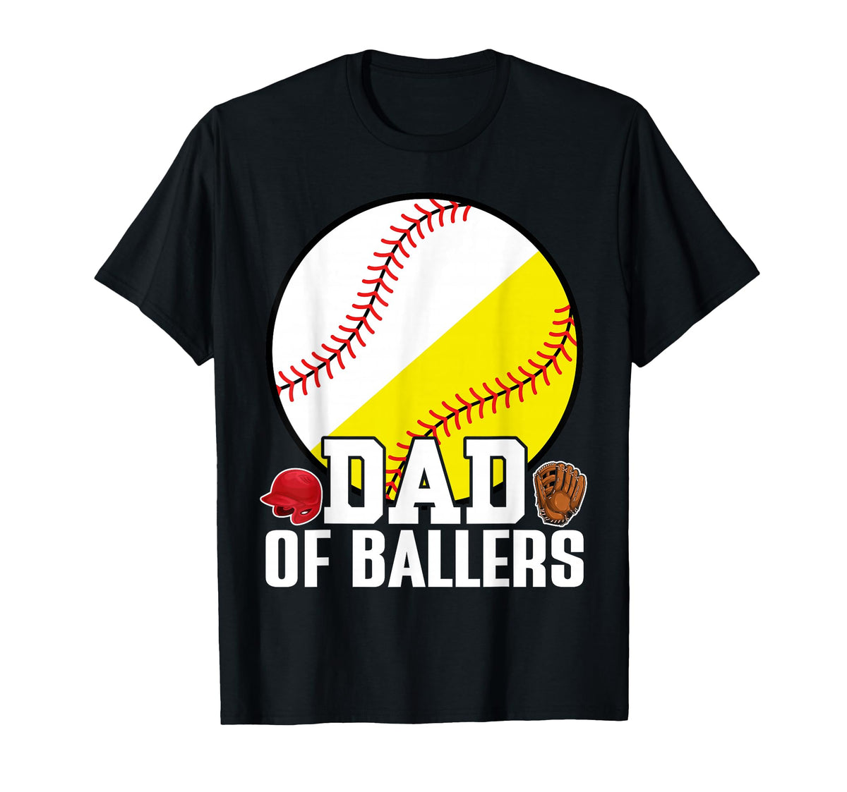 Dad Ballers Funny Baseball Softball T-Shirt - Fun Novelty Design Men Women