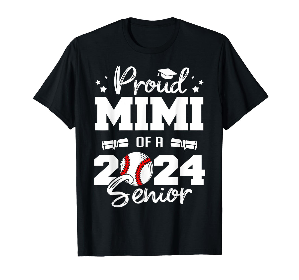 Proud Mimi 2024 Senior Funny Baseball 2024 T-Shirt - Unique Graphic Unisex