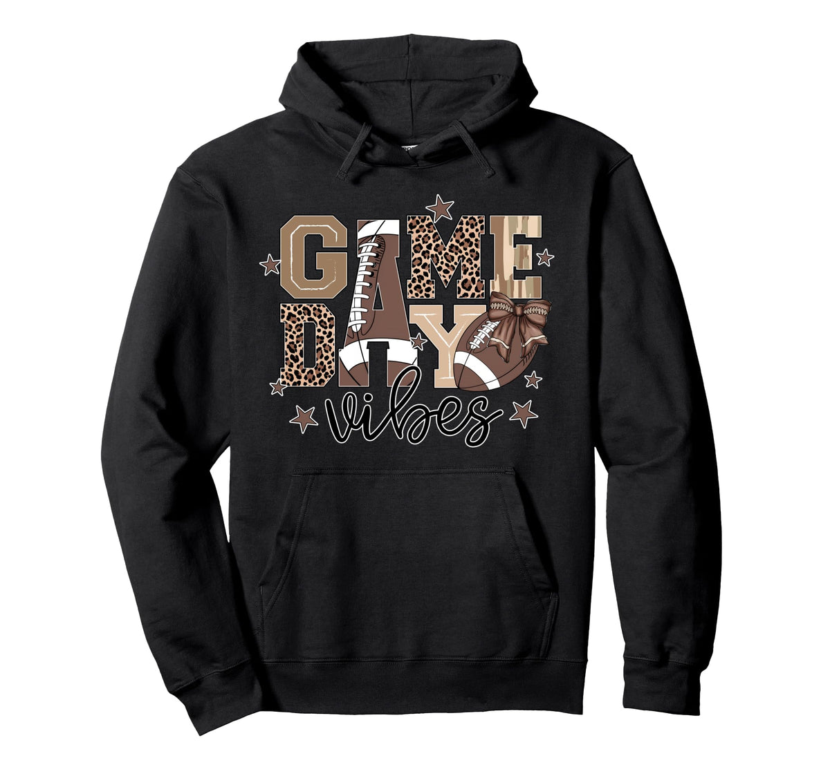 Football Mom Funny Game Day Vibes Hoodie - Aesthetic Graphic for Adults