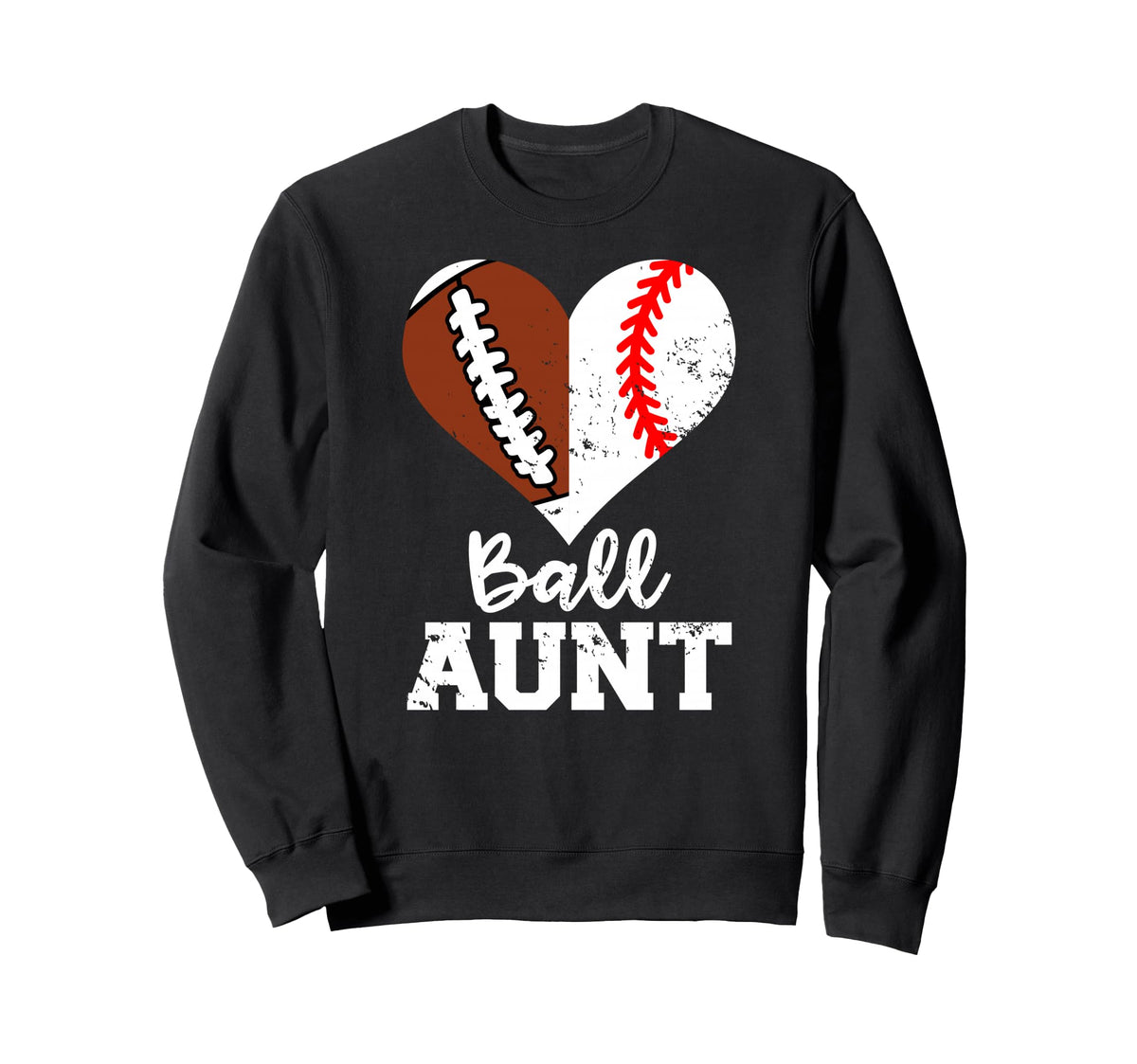 Ball Aunt Heart Funny Football Sweatshirt - Novelty Apparel Unisex
