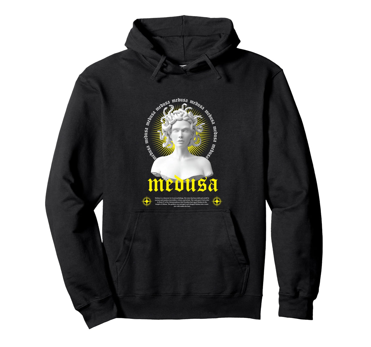 Medusa Sculpture Greek Aesthetic Edgy Hoodie - Novelty Apparel Unisex