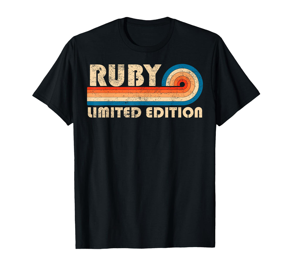 Ruby 70S 80S Sunset Stripe T-Shirt - Fun Novelty Design Men Women