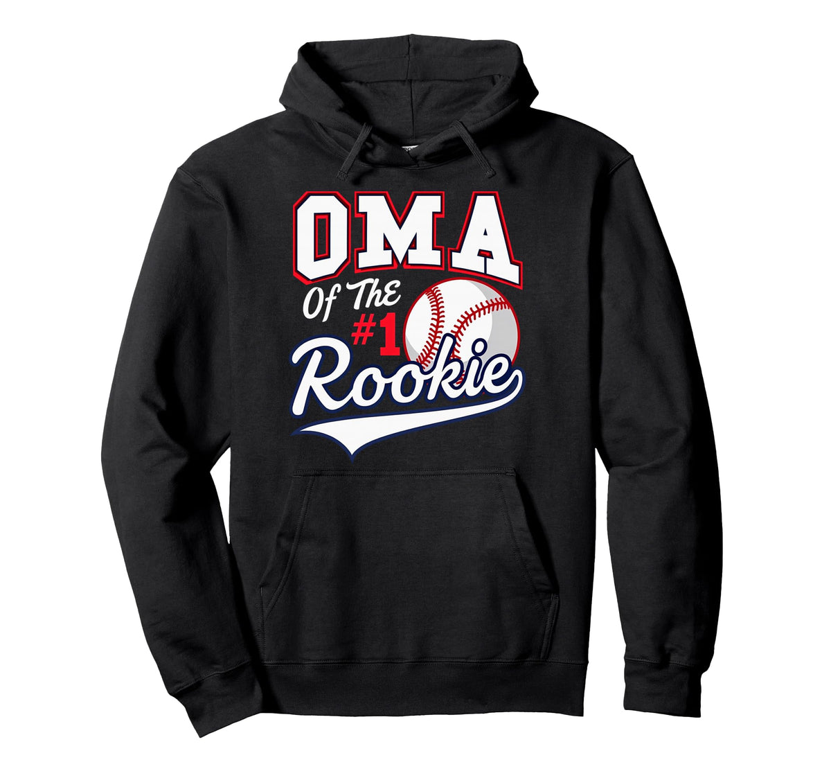 Grandma Oma Number 1 Rookie Baseball Hoodie - Custom Art Print Unisex