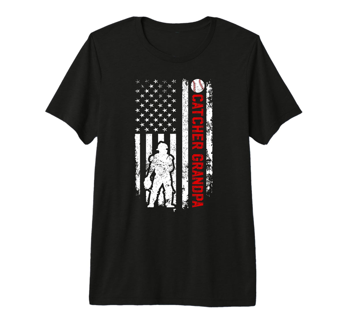 Mens Baseball Catcher Grandpa Baseball T-Shirt - Trendy Graphic Men Women