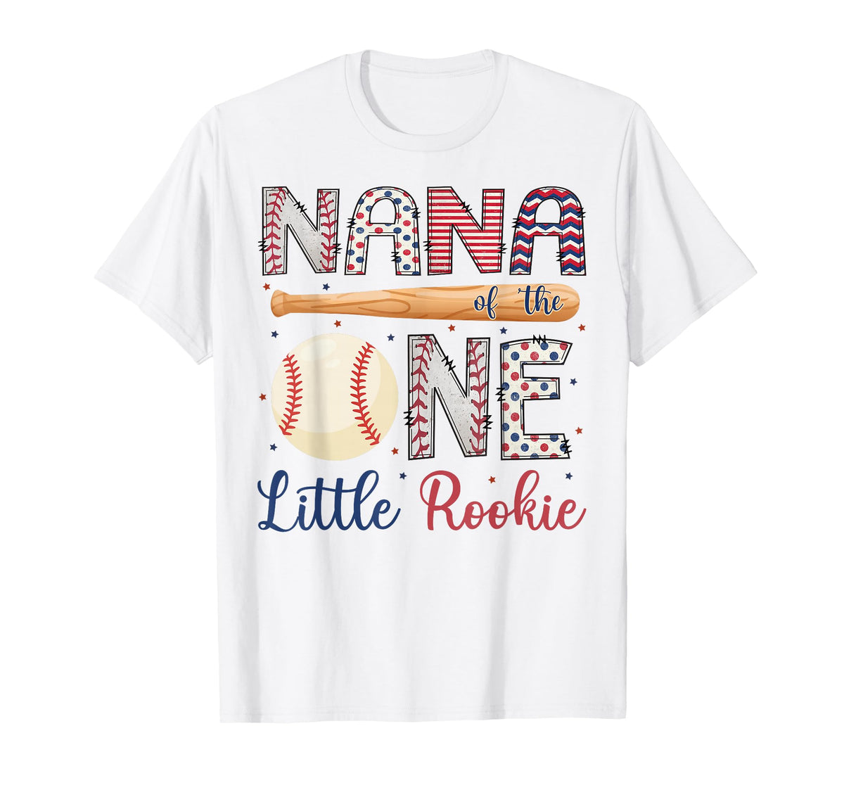 Nana One Little Rookie Baseball 1St T-Shirt - Custom Art Print Men Women