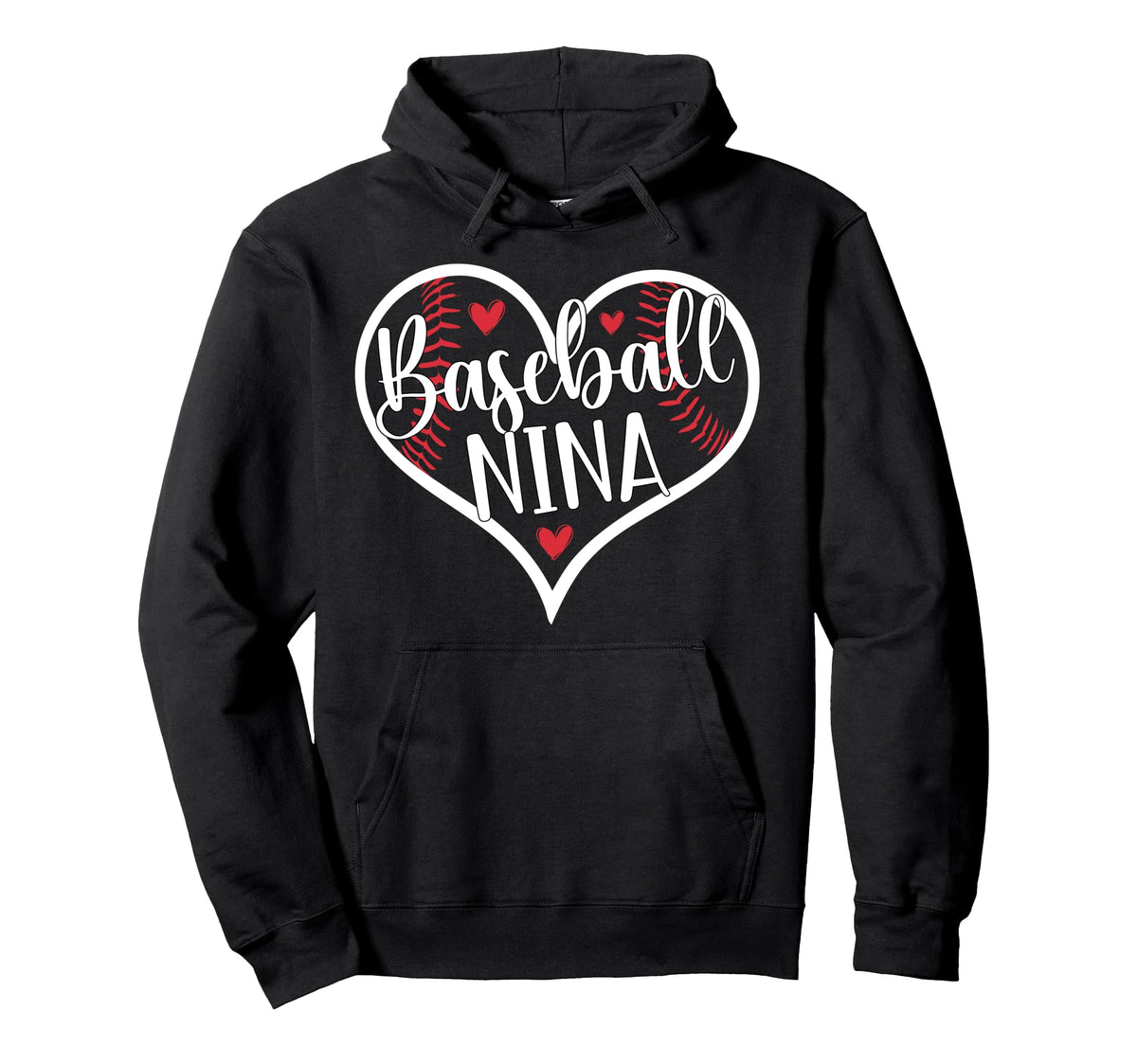 Baseball Nina Heart Nina Baseball Hoodie - Custom Art Print Men Women