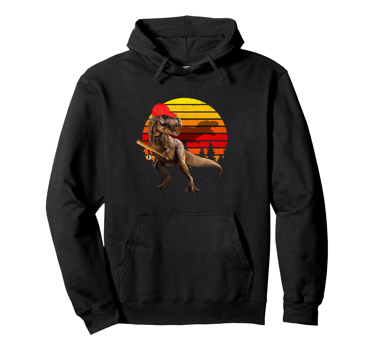 Jurassic T Rex Baseball World Funny Hoodie - Streetwear Style for Adults
