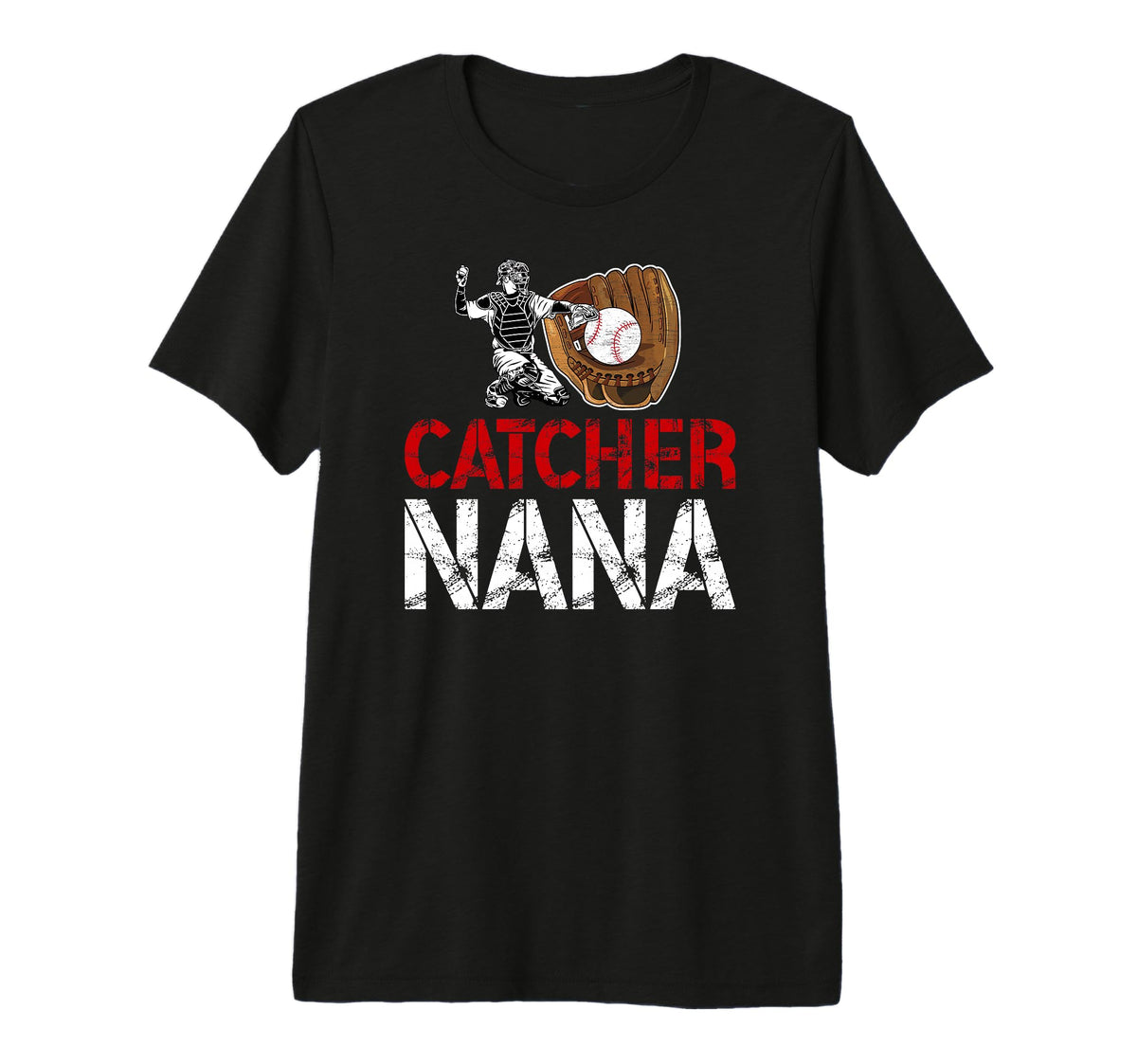 Baseball Catcher Nana Grandma Nana T-Shirt - Aesthetic Graphic for Adults