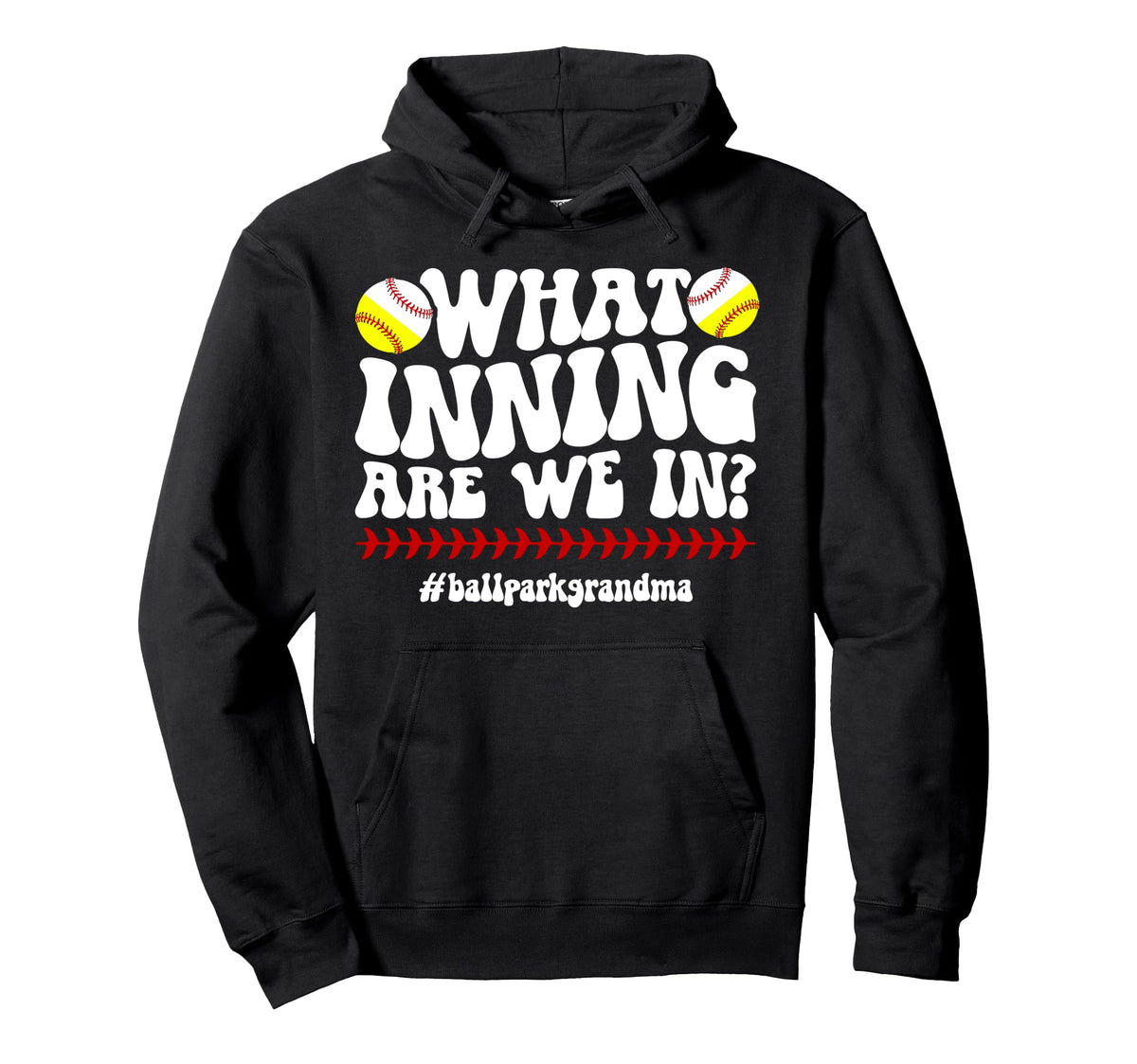 Ballpark Grandma Groovy Softball Hoodie - Custom Art Print Men Women
