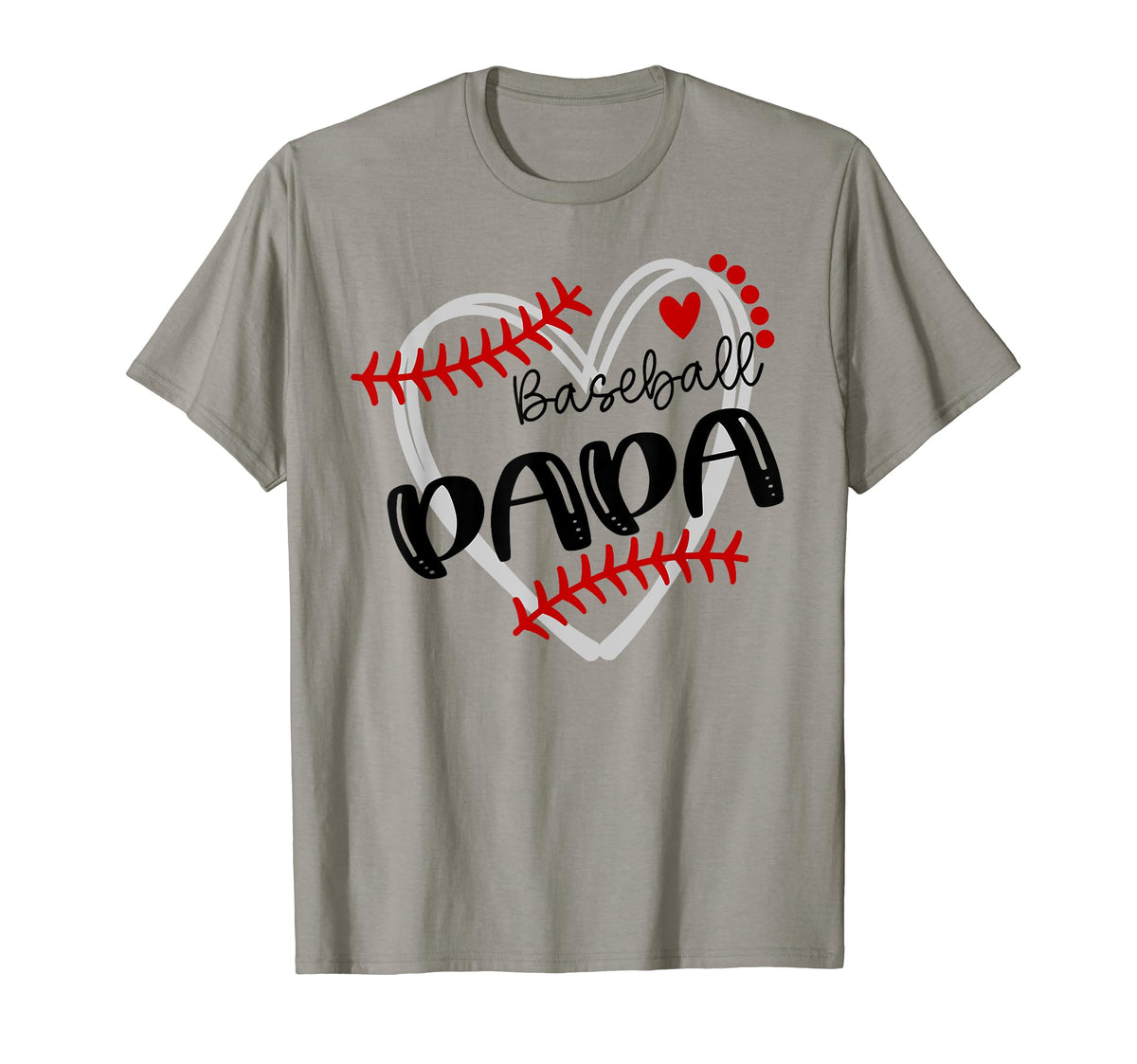 Personalized Baseball Heart Papa T-Shirt - Streetwear Style Men Women
