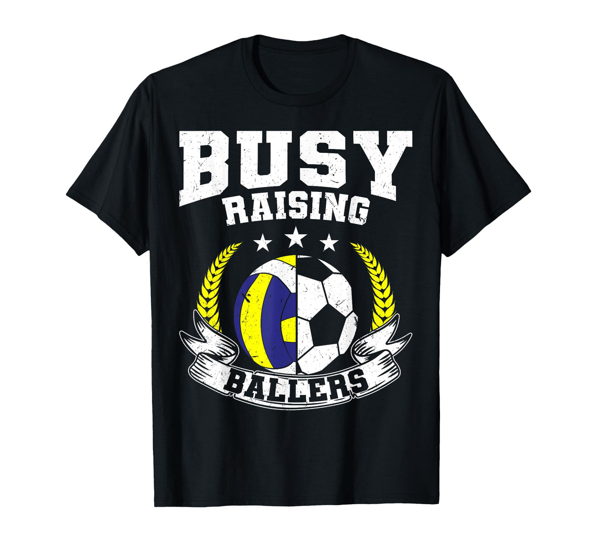 Ball Mom Dad Busy Raising Ballers Soccer T-Shirt - Minimalist Print Unisex