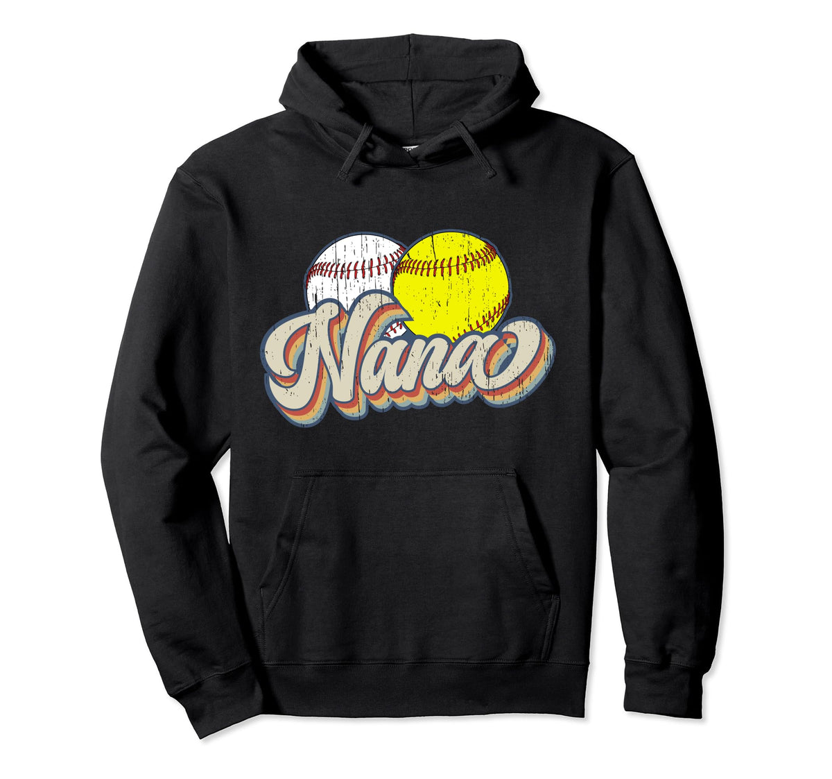 Baseball Softball Nana Grandma Softball Hoodie - Novelty Apparel Men Women