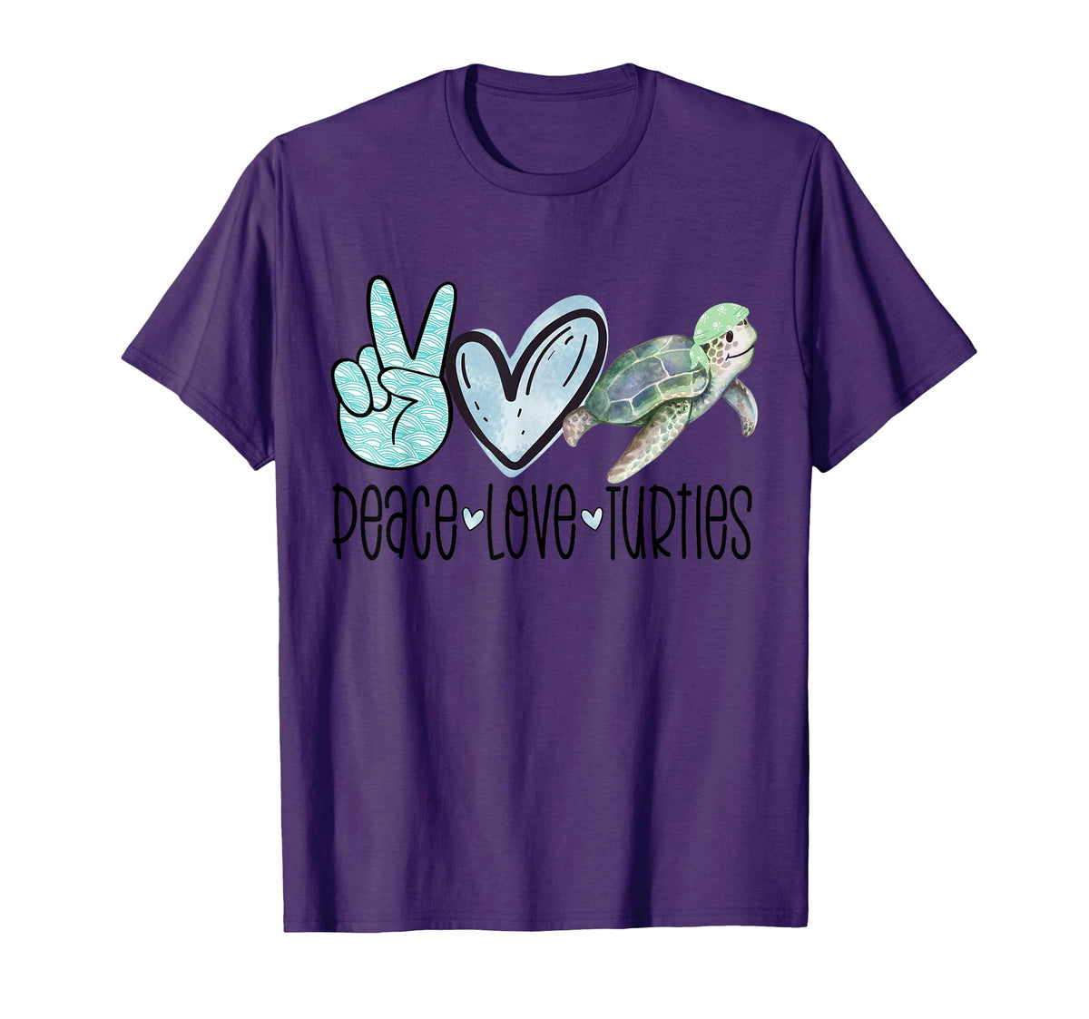 Peace Love Turtles Turtle Gift Sea T-Shirt - Streetwear Style for Adults
