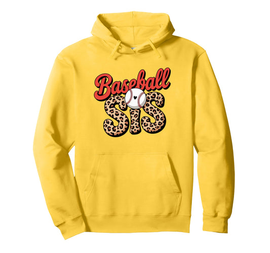 Baseball Sis Sport Lover Leopard Hoodie - Casual Everyday Wear Unisex