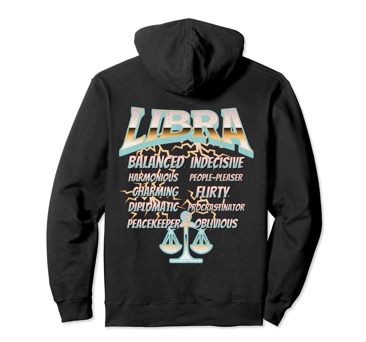 90S Rock Libra Zodiac Birthday Traits Hoodie - Streetwear Style for Adults