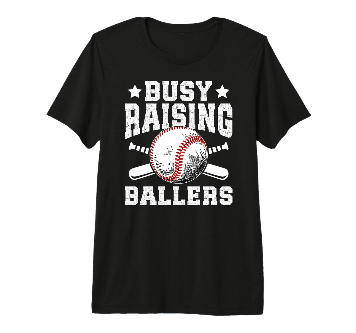 Mens Busy Raising Ballers Baseball Dad T-Shirt - Trendy Graphic Men Women