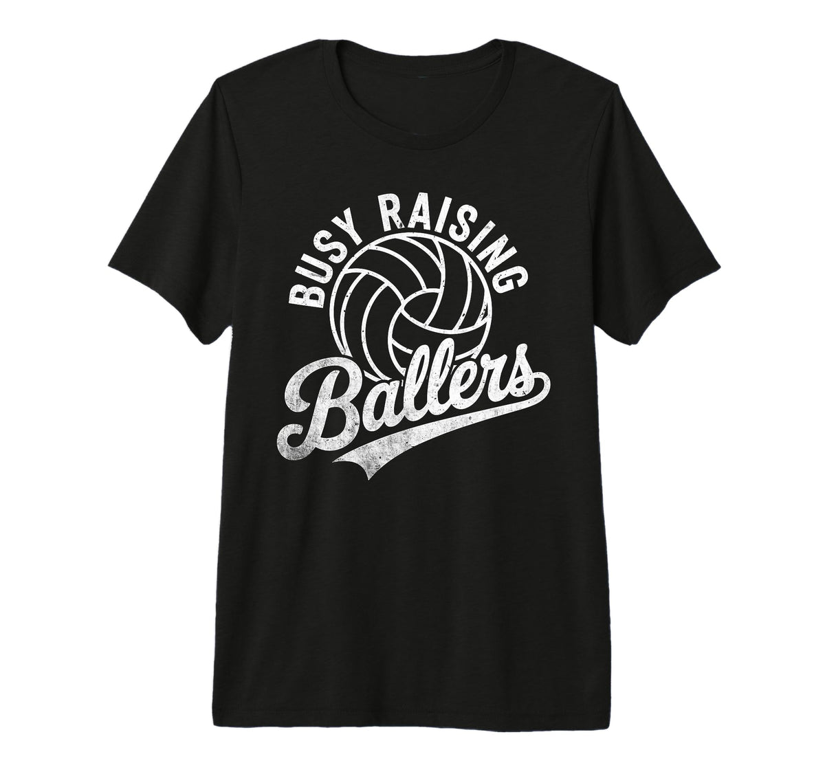 Raising Ballers Funny Mom Volleyball T-Shirt - Unique Graphic Men Women