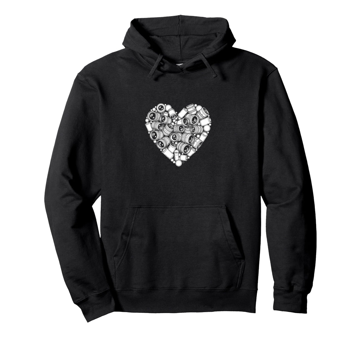 Camera Lens Heart Dslr Photographer Hoodie - Trendy Graphic Men Women
