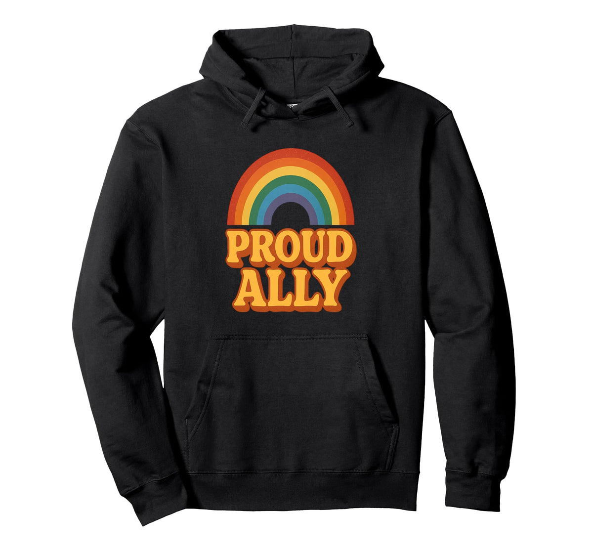 Proud Ally Rainbow Heart Lgbtq Pride Hoodie - Fun Novelty Design Men Women