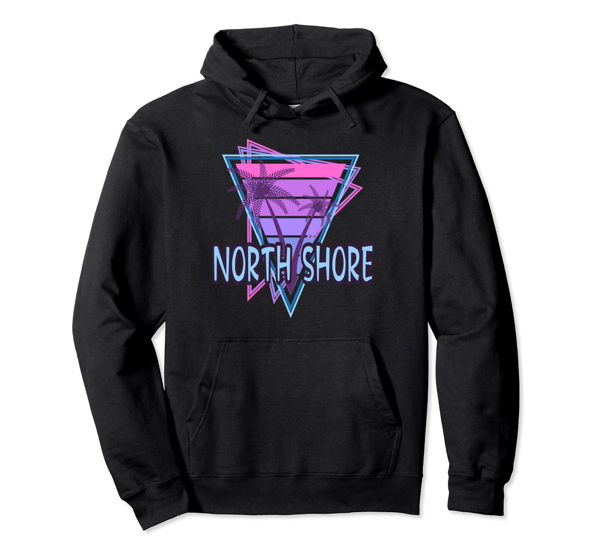 North Shore Vacation Vaporwave Hoodie - Casual Everyday Wear Men Women