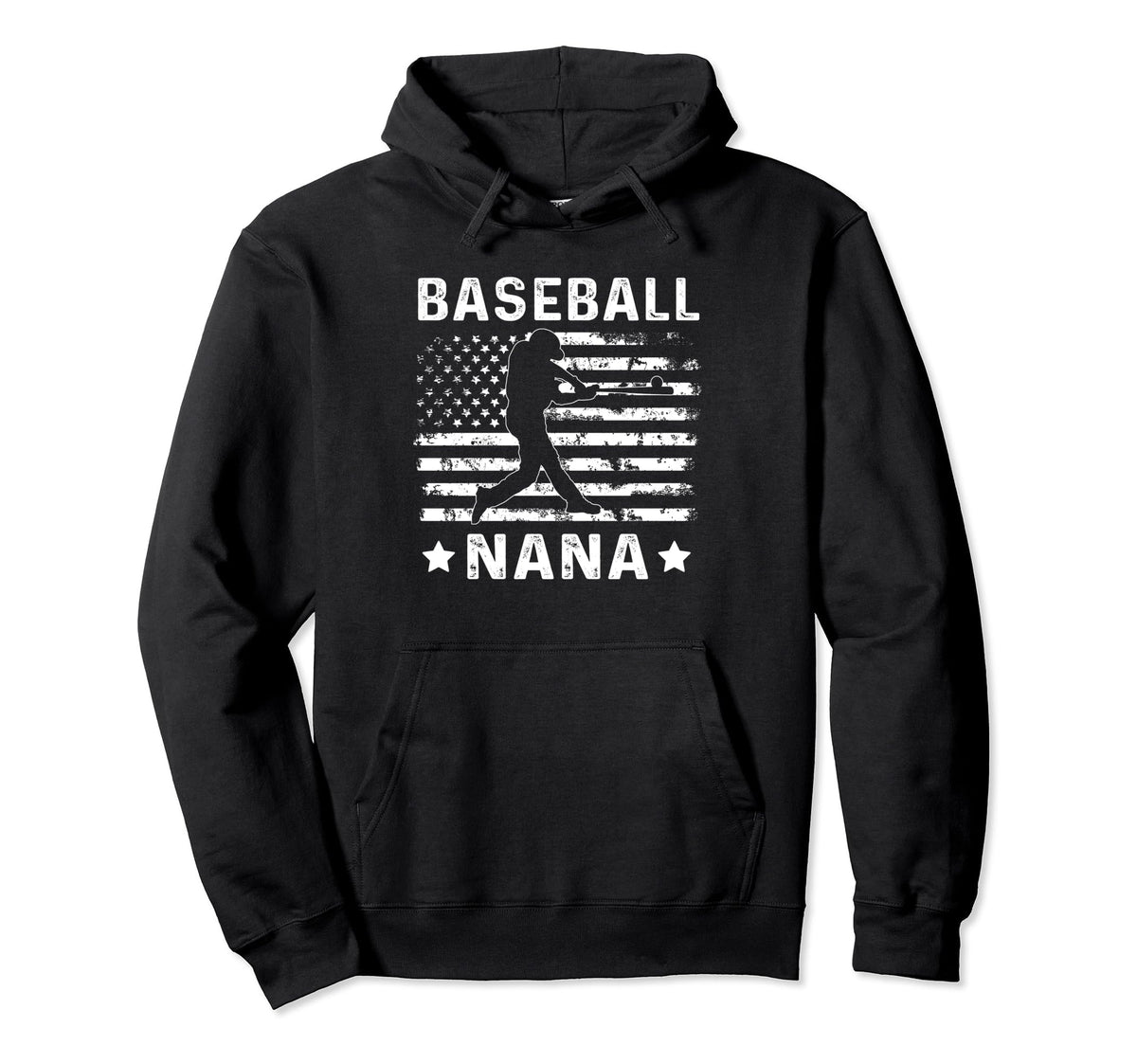 Baseball Nana Grandma Usa Flag 4Th July Hoodie - Graphic Print for Adults