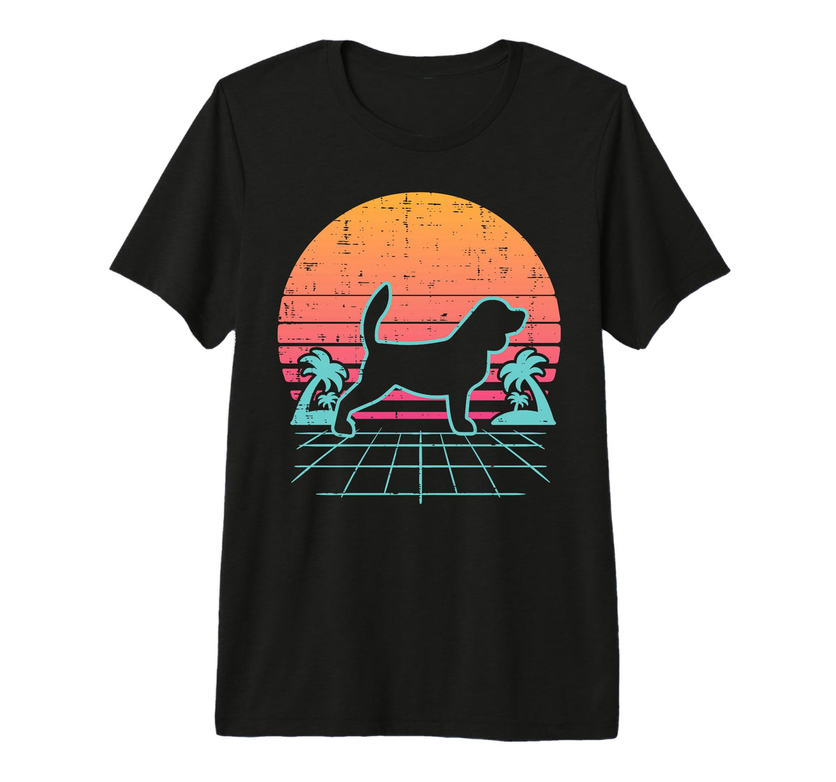Vaporwave Aesthetic Beagle Animal T-Shirt - Casual Everyday Wear Men Women