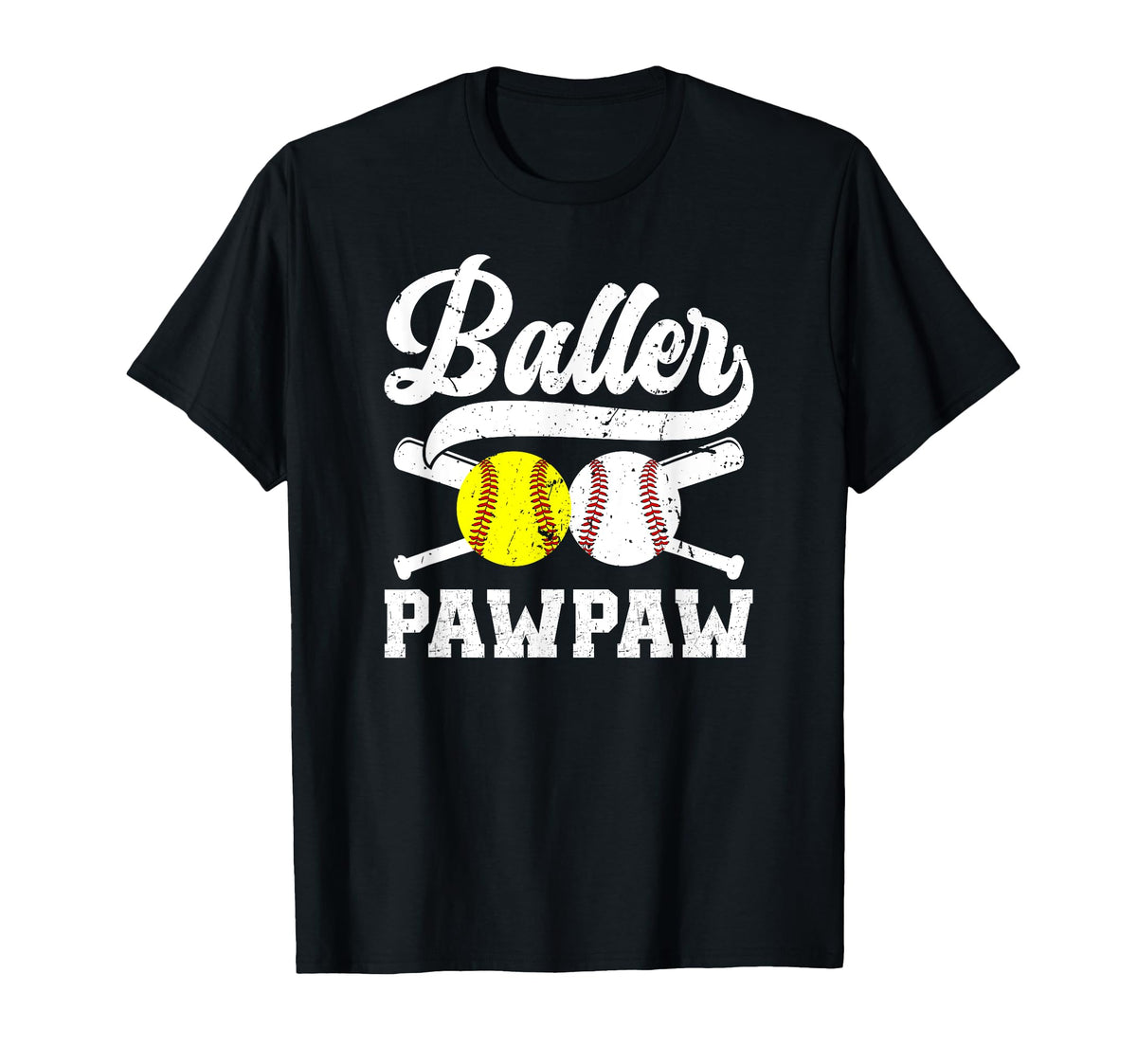 Baller Pawpaw Proud Softball Baseball T-Shirt - Graphic Print Men Women