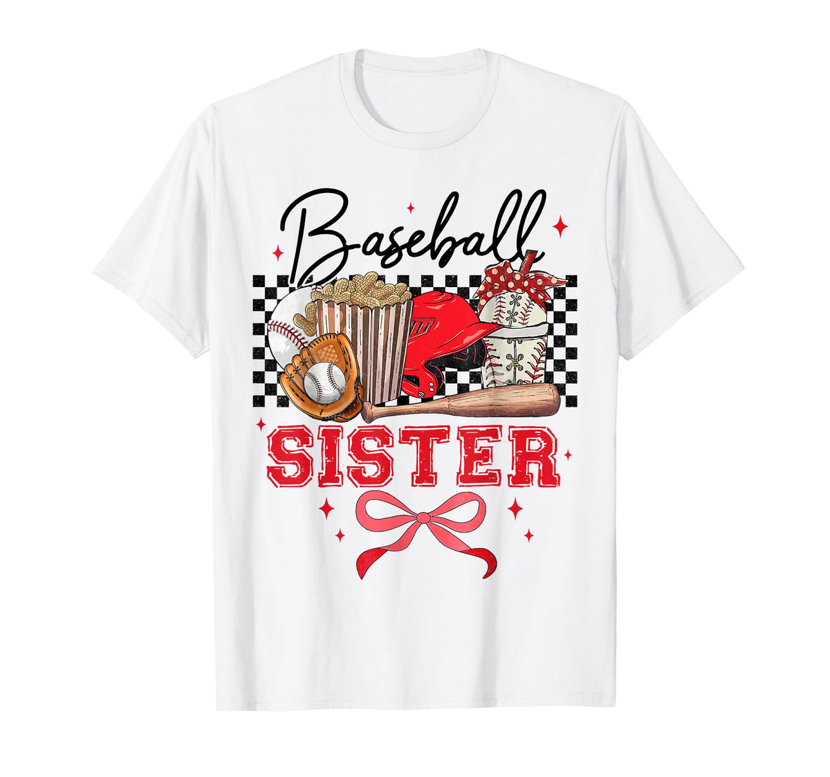 Baseball Sister Coquette Bow Love T-Shirt - Streetwear Style for Adults