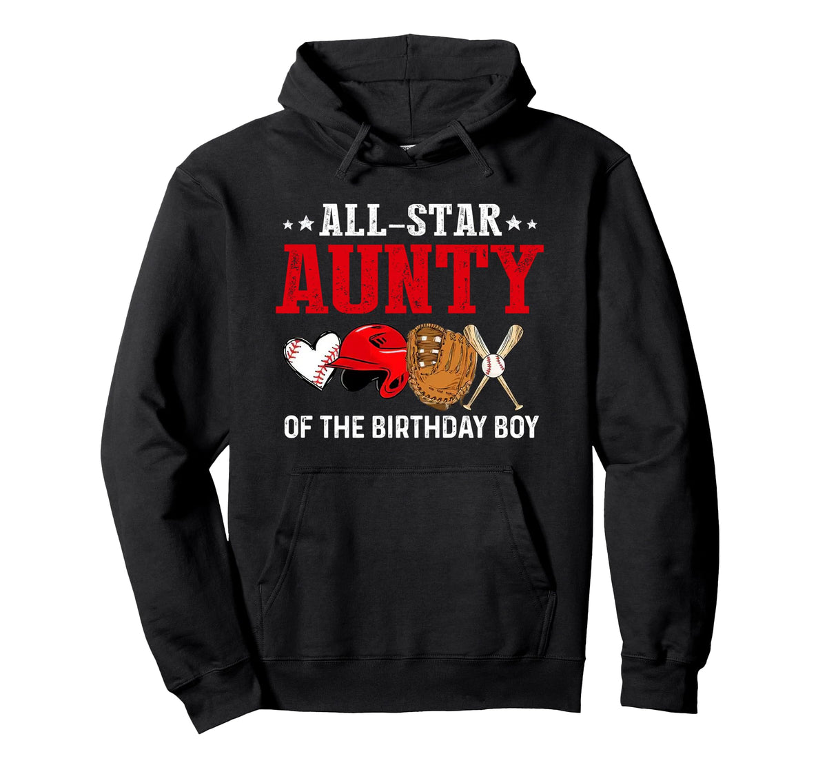 All Star Aunty Birthday Baseball Hoodie - Casual Everyday Wear for Adults