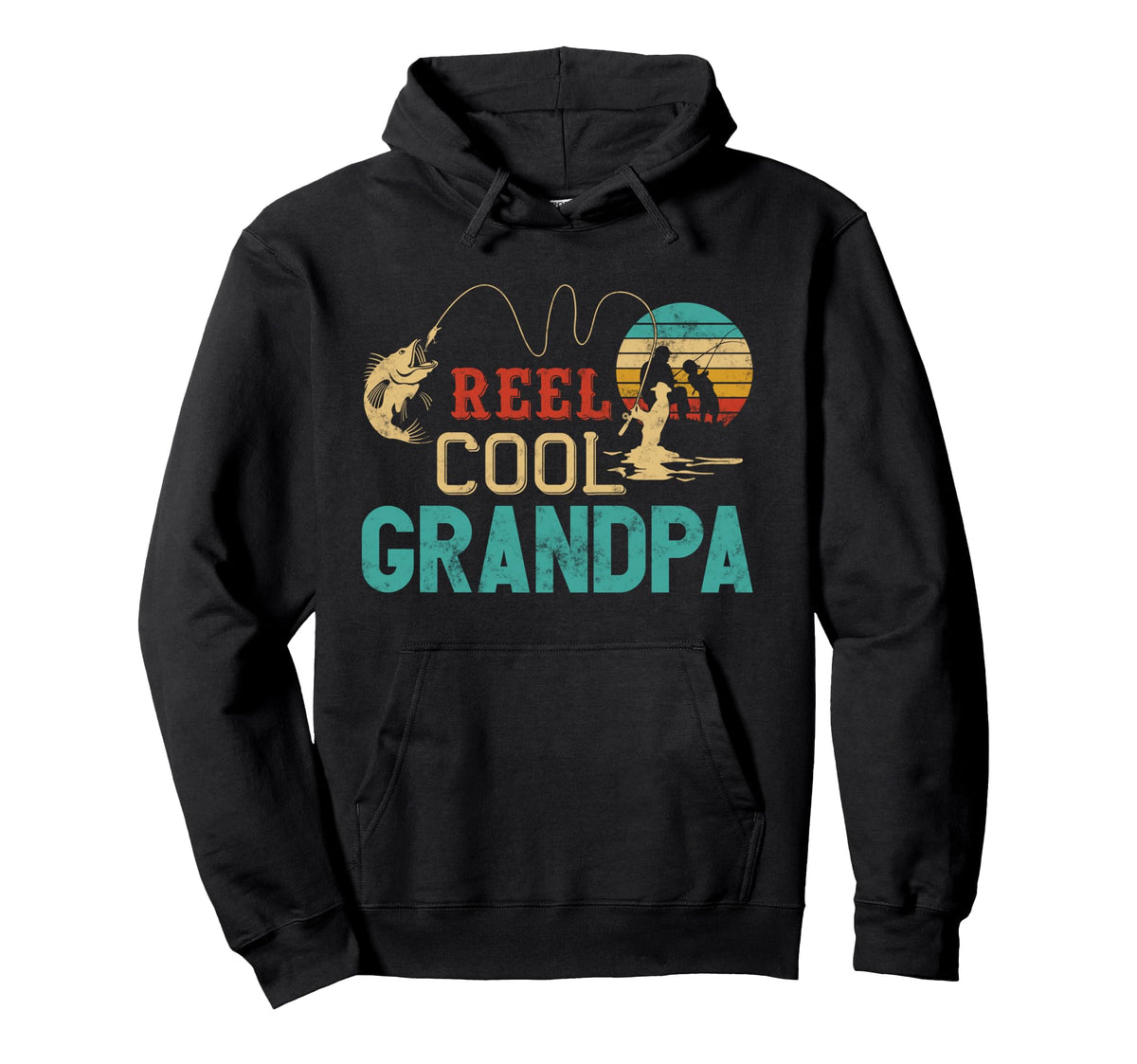 Fishing Reel Grandpa Fathers Day Hoodie - Aesthetic Graphic for Adults