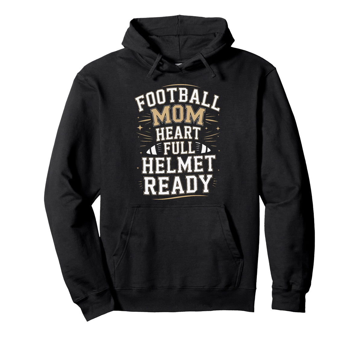 Football Mom Heart Full Helmet Ready Hoodie - Minimalist Print Men Women
