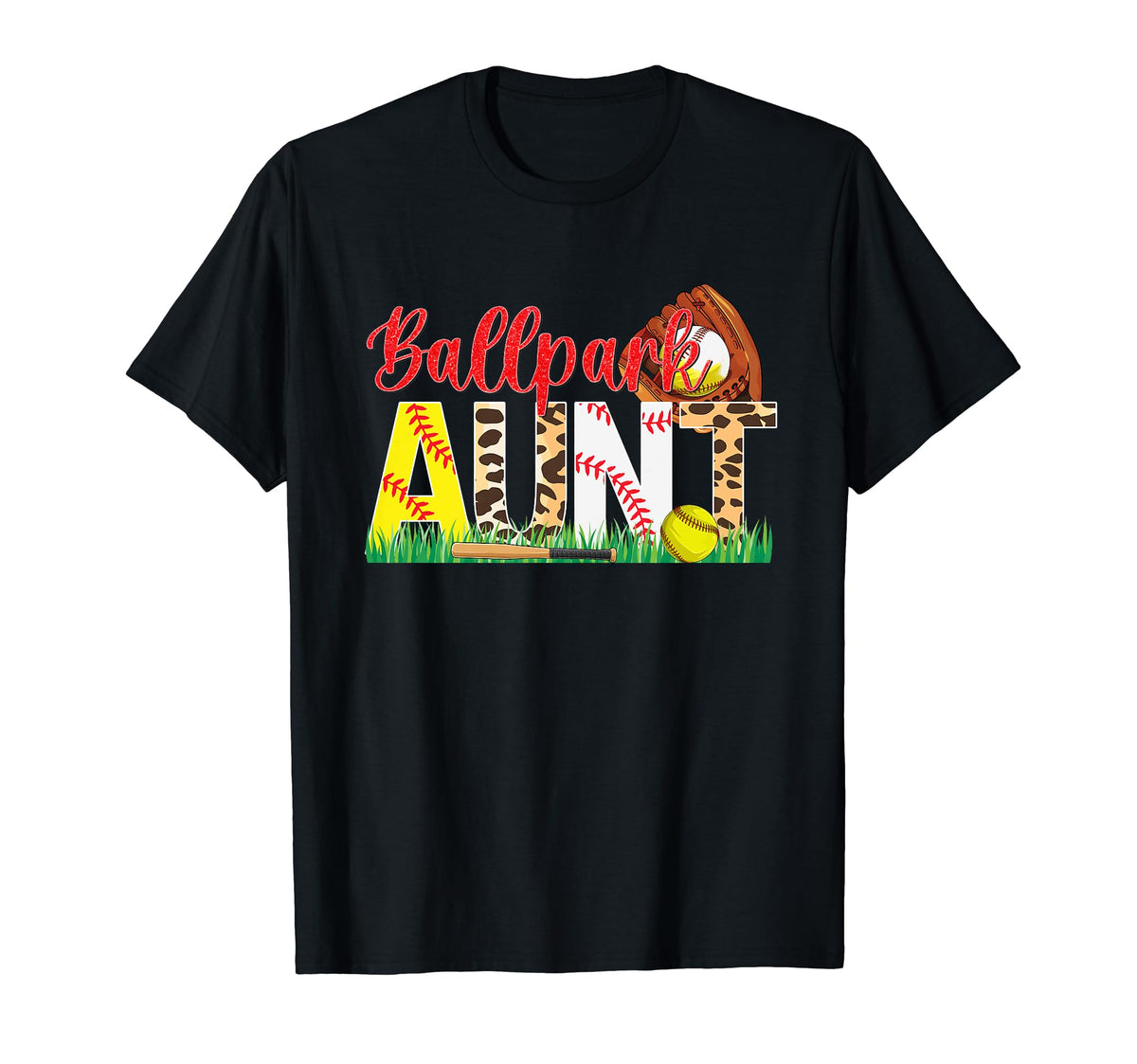 Ballpark Aunt Softball Baseball Aunt T-Shirt - Streetwear Style Unisex