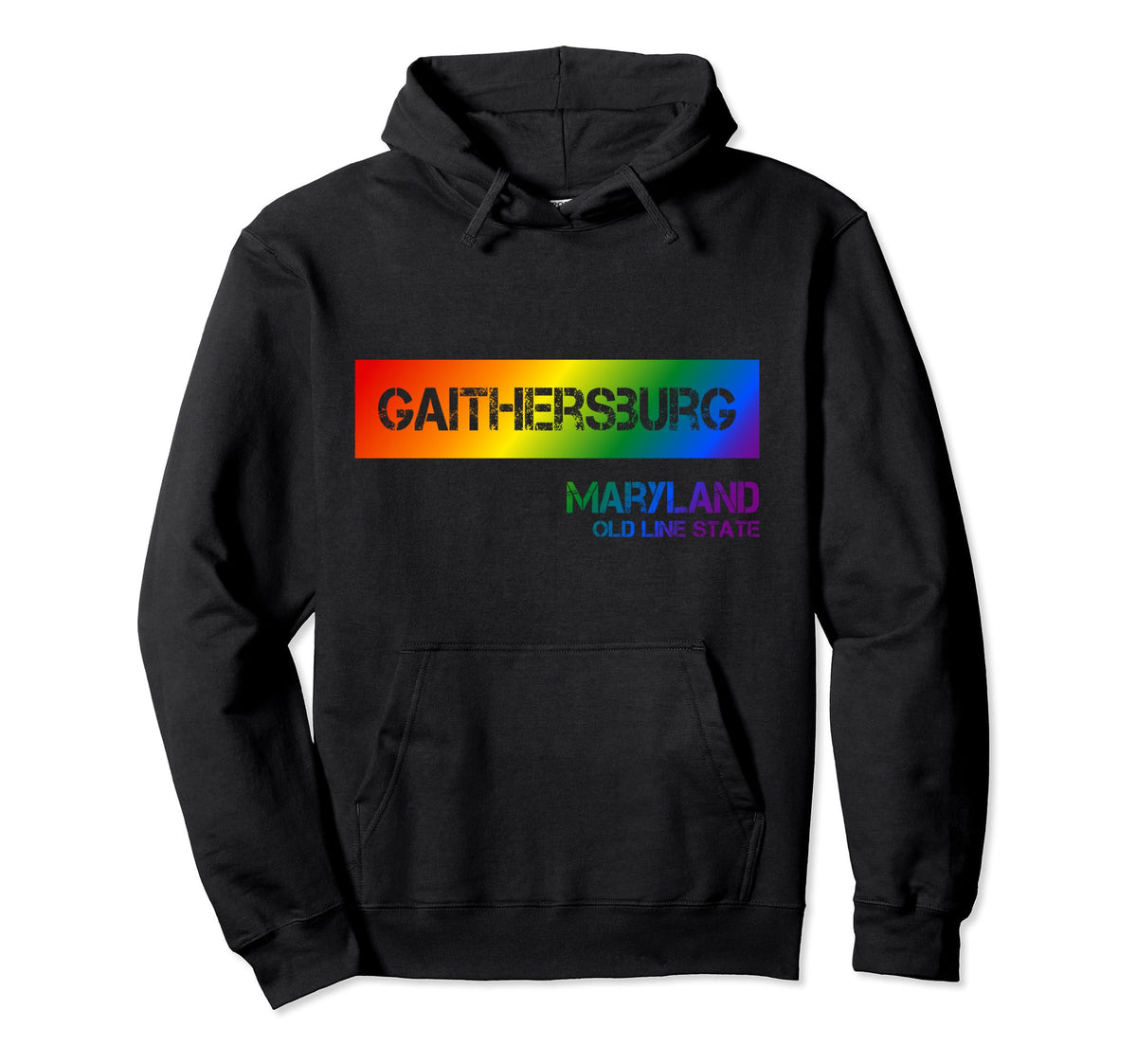 Gaithersburg Maryland Lgbtqai Rainbow Hoodie - Novelty Apparel for Adults