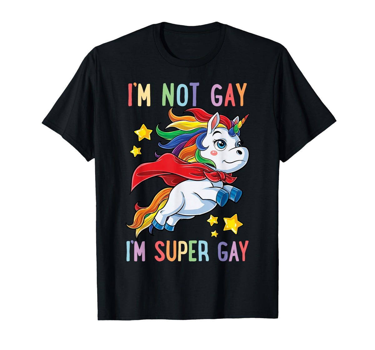 Lgbtq Unicorn Super Gay Pride Lgbt Ally T-Shirt - Novelty Apparel Unisex