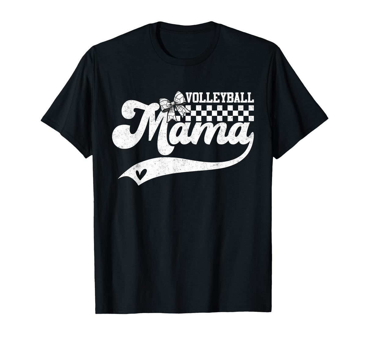 Groovy Volleyball Mama Coquette Bow T-Shirt - Streetwear Style for Adults