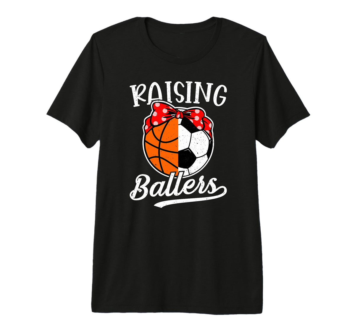 Raising Ballers Soccer Basketball Mom T-Shirt - Minimalist Print Unisex