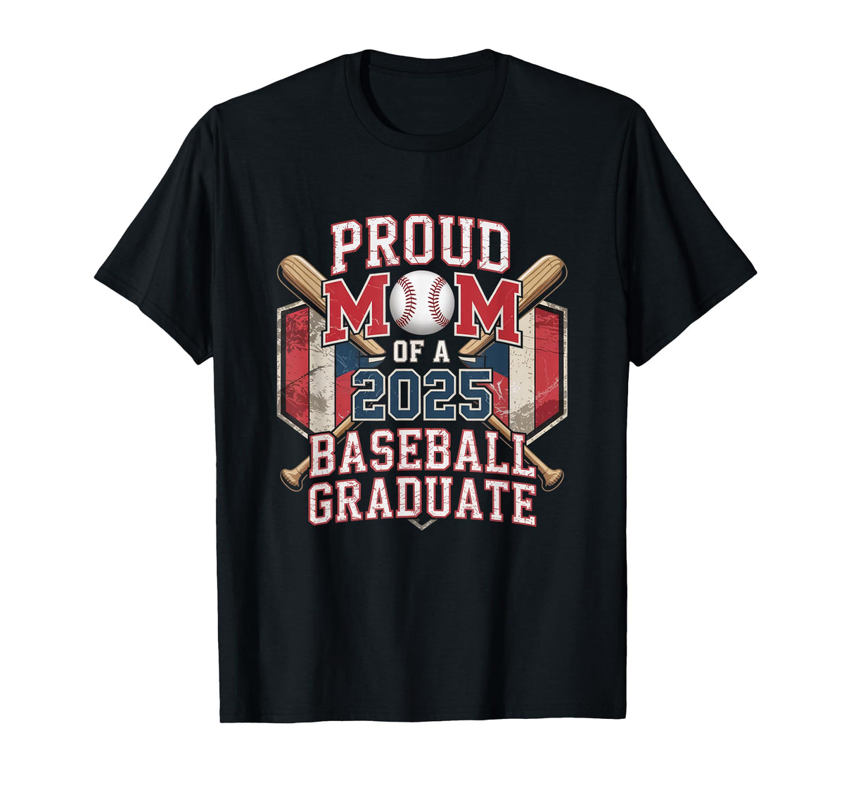 Proud Mom 2025 Baseball Graduate T-Shirt - Streetwear Style for Adults