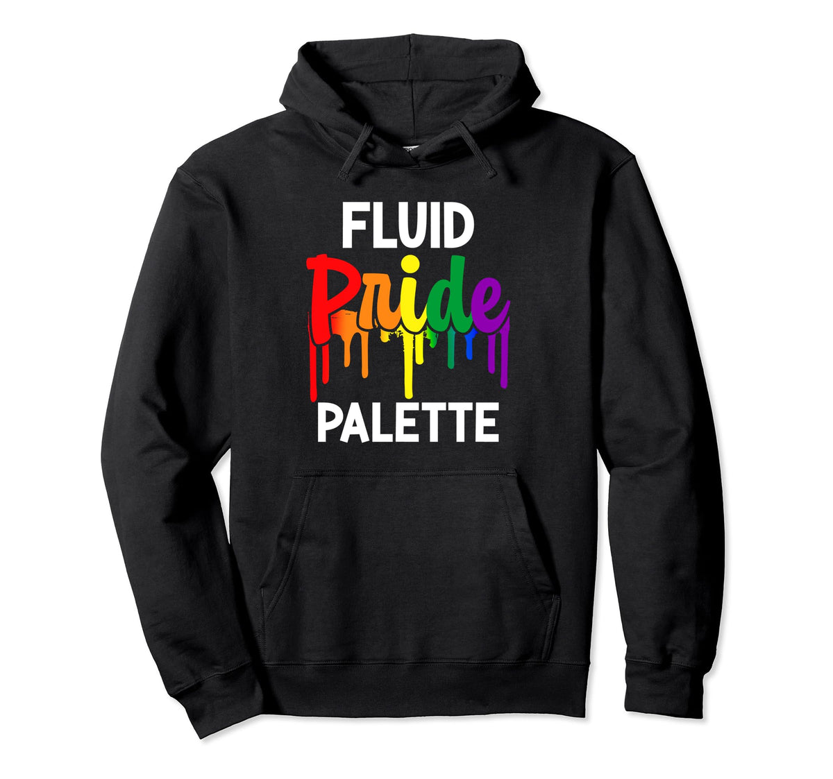 Lgbt Rainbow Paint Splatters Funny Hoodie - Casual Everyday Wear Men Women