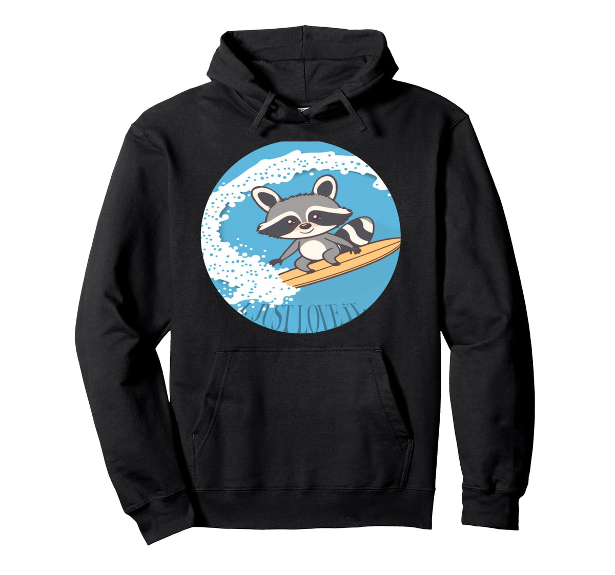 Kawaii Surfer Raccoon Steam Wave Casual Hoodie - Unique Graphic Men Women
