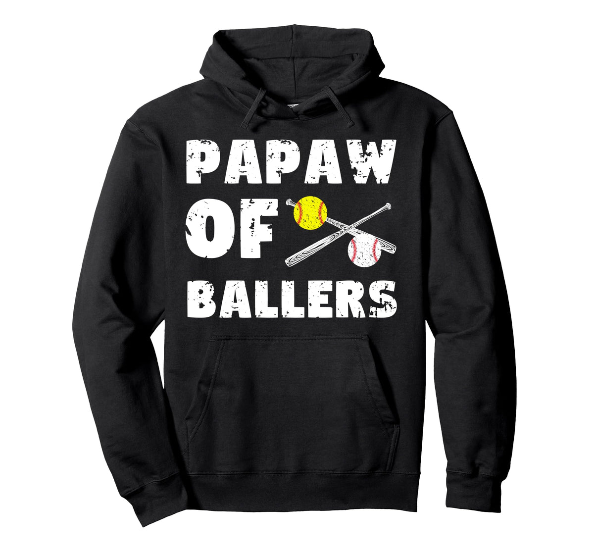 Papaw Ballers Softball Baseball Hoodie - Casual Everyday Wear for Adults
