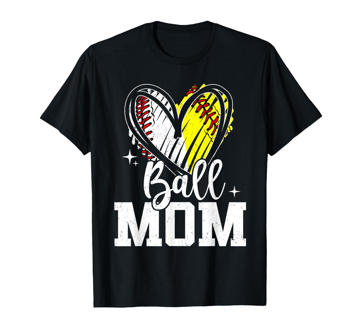 Ball Mom Softball Baseball Mom T-Shirt - Casual Everyday Wear Men Women