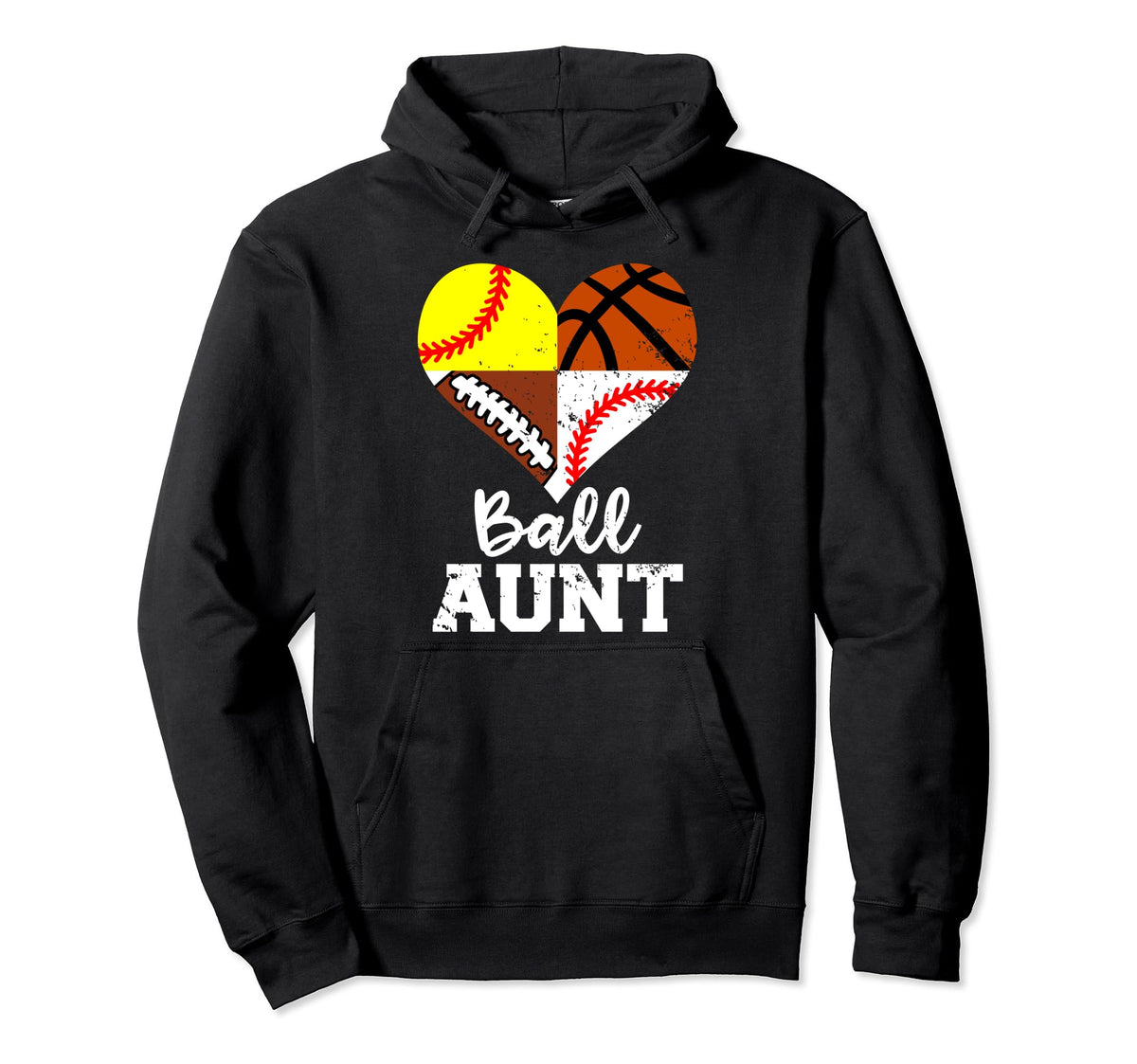 Ball Aunt Funny Football Baseball Hoodie - Novelty Apparel for Adults