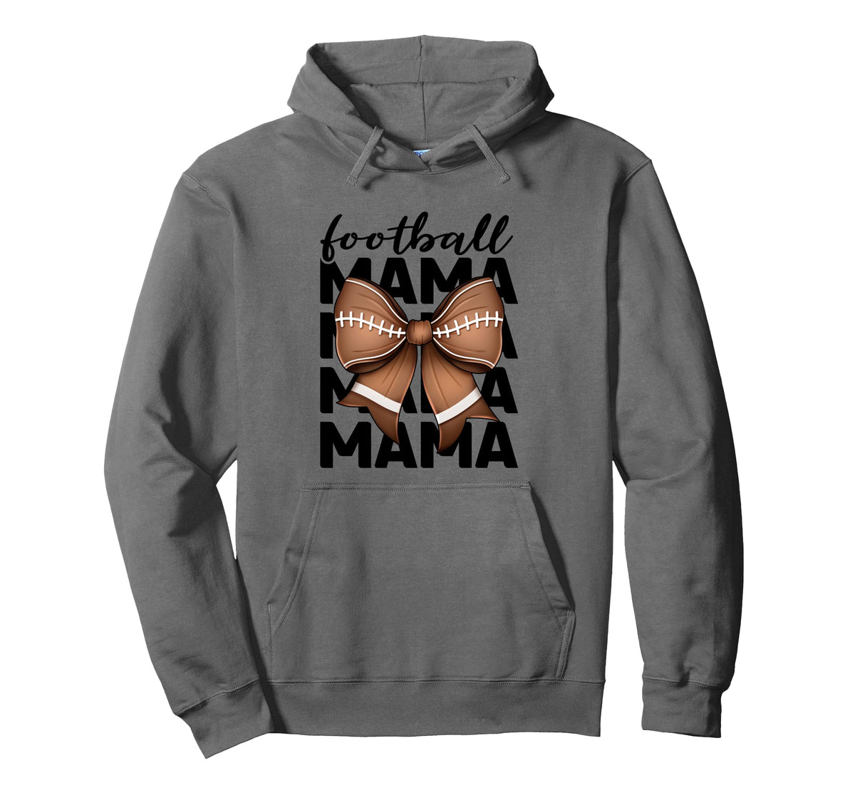 Game Day Mom Croquette Bows Football Mama Hoodie - Graphic Print for Adults