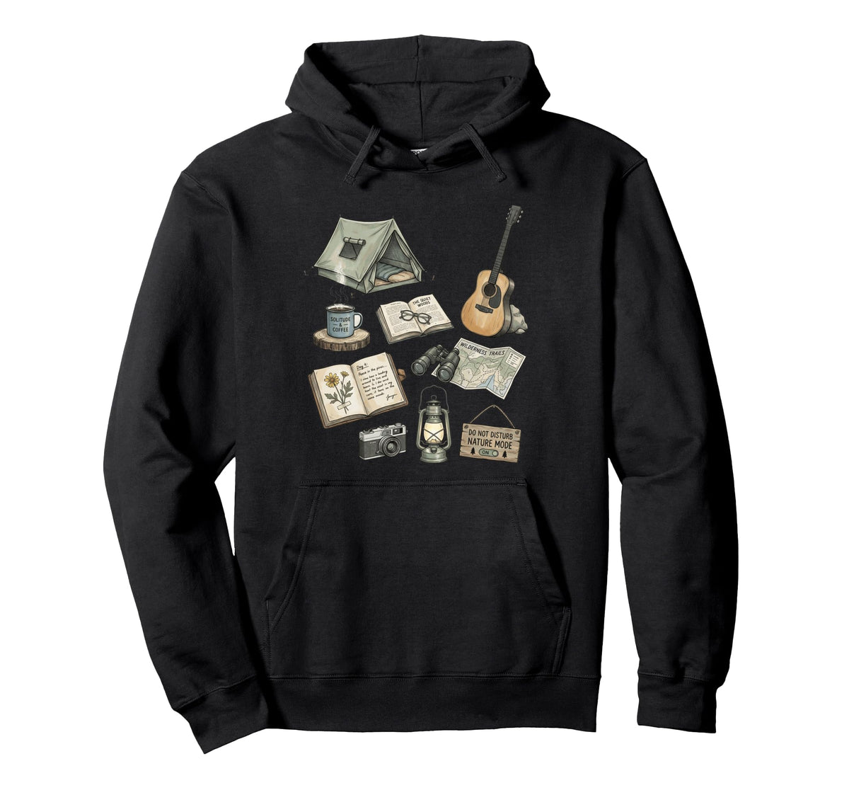Solo Nature Camping Journal Forest Hoodie - Streetwear Style Men Women