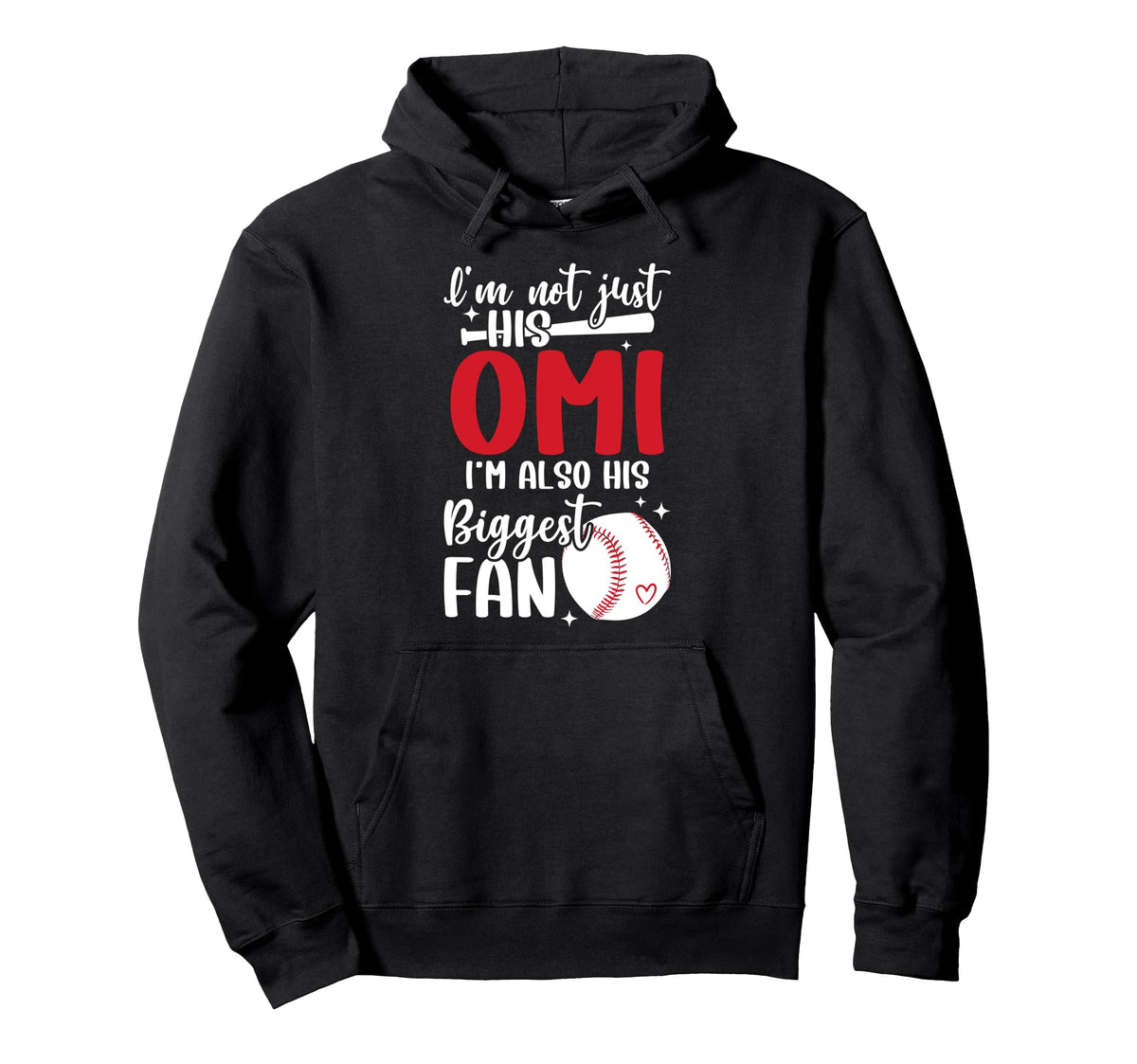 His Biggest Fan Baseball Omi Baseball Hoodie - Casual Everyday Wear Unisex