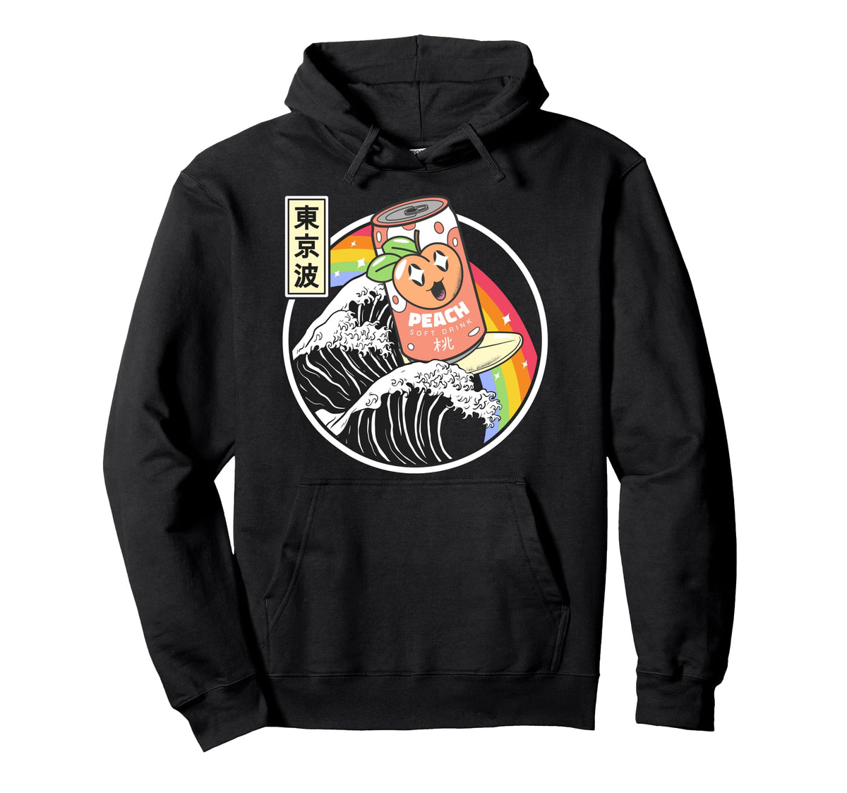 Peach Soda Surfing Kanagawa Wave Japan Hoodie - Trendy Graphic Men Women