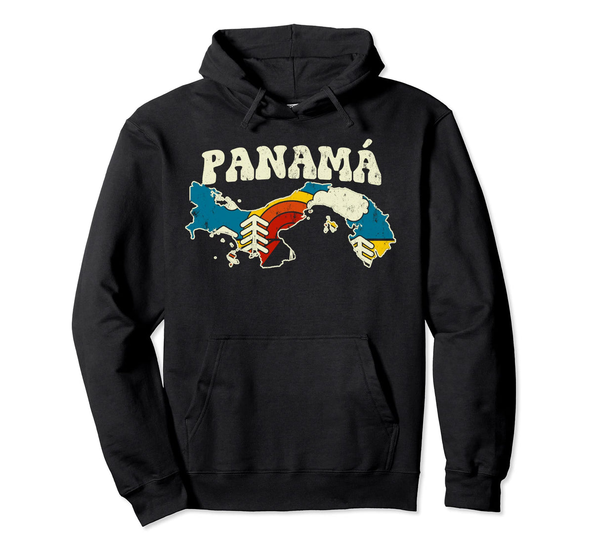 Panam Panamanian Country Rainbow 70S Map Hoodie - Streetwear Style Unisex
