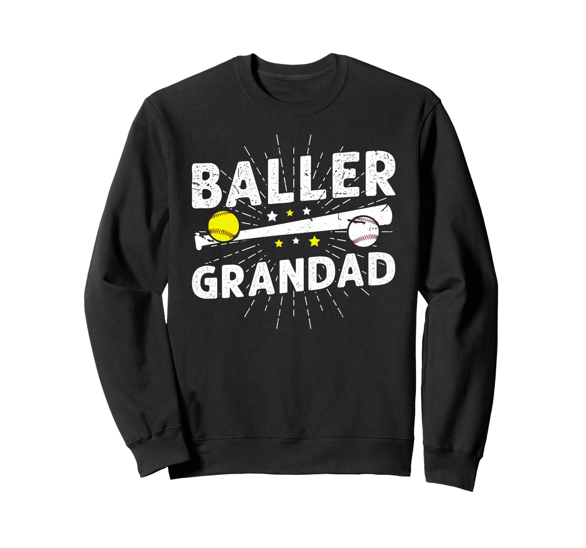 Baller Grandad Proud Softball Sweatshirt - Casual Everyday Wear Unisex